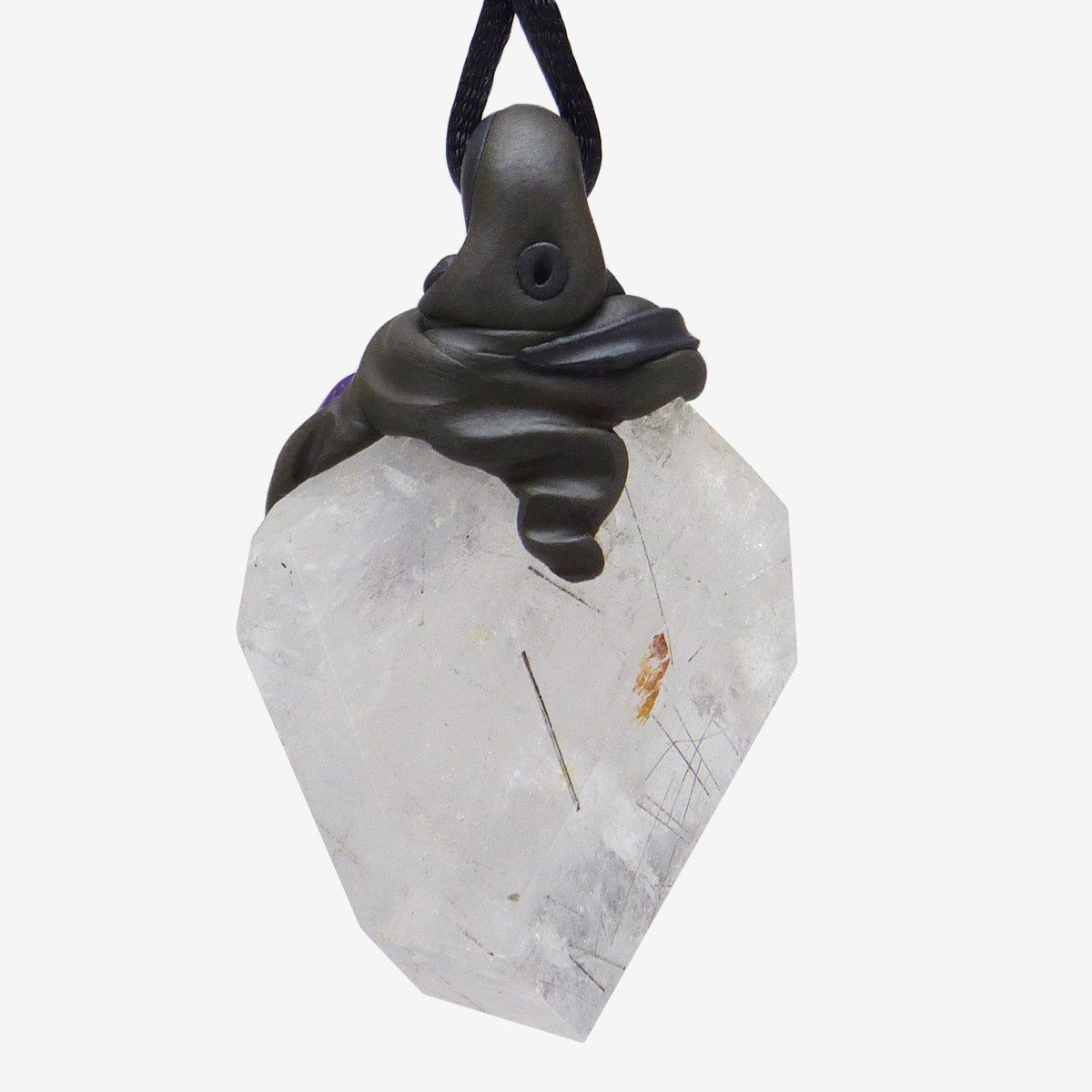 Minerali & Pietre curative: Rutilquarz Anhänger mit zusätzlich eingefasstem Amethyst – Nuovo e nell'imballaggio originale da Meilen venduto da BYRD-Design 2