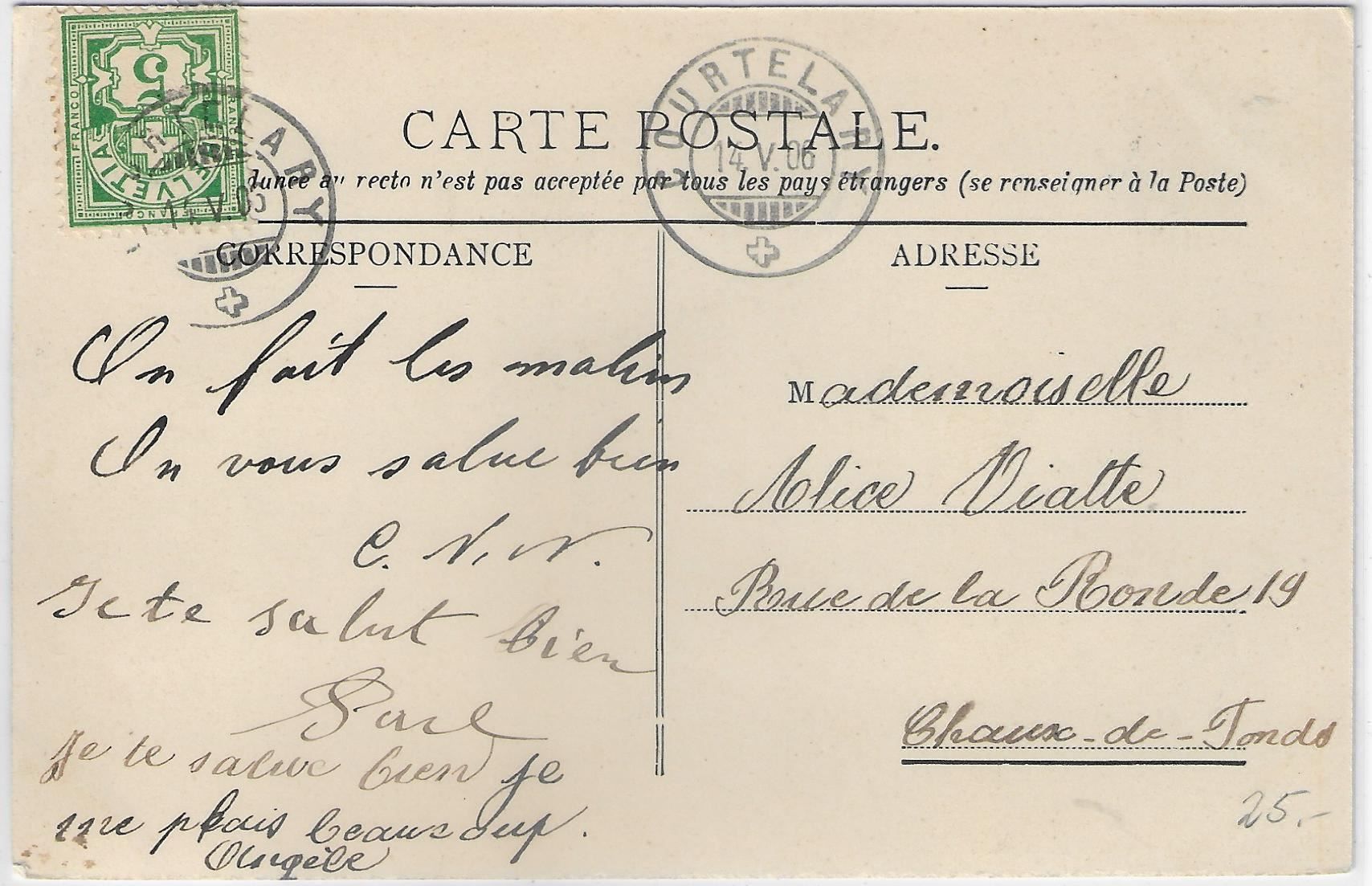 Cartoline postali: Courtelary - Vue generale – Usato da Ettingen venduto da Kartenplanet 1