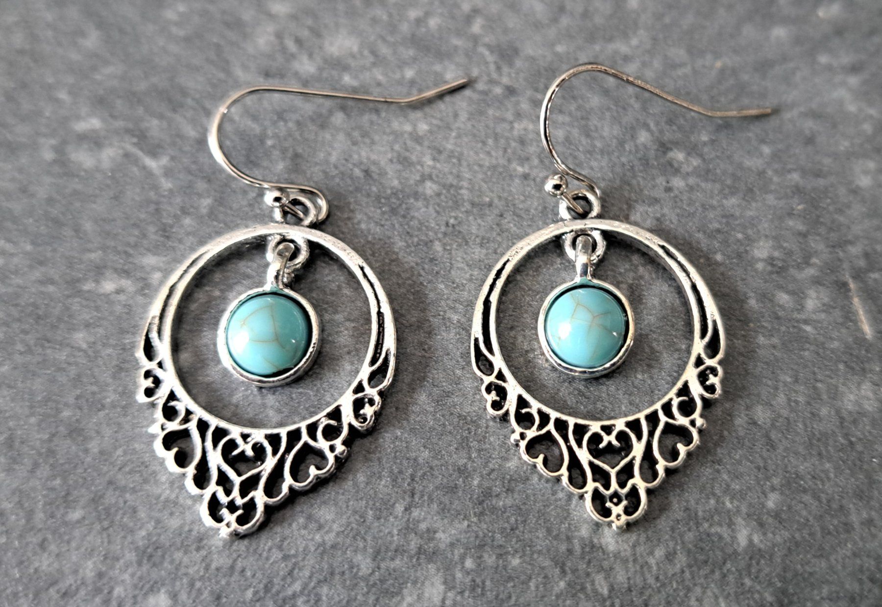 Ohrringe & -stecker: Boucles d'oreilles vintage turquoise – Neu und originalverpackt aus St-Imier von supernova21