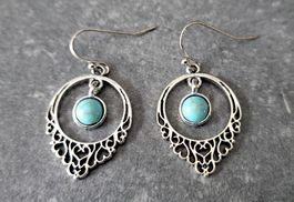 Boucles d'oreilles vintage turquoise