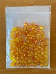100 Perlen aus Kunstharz, Bernsteinimitation, 6 mm