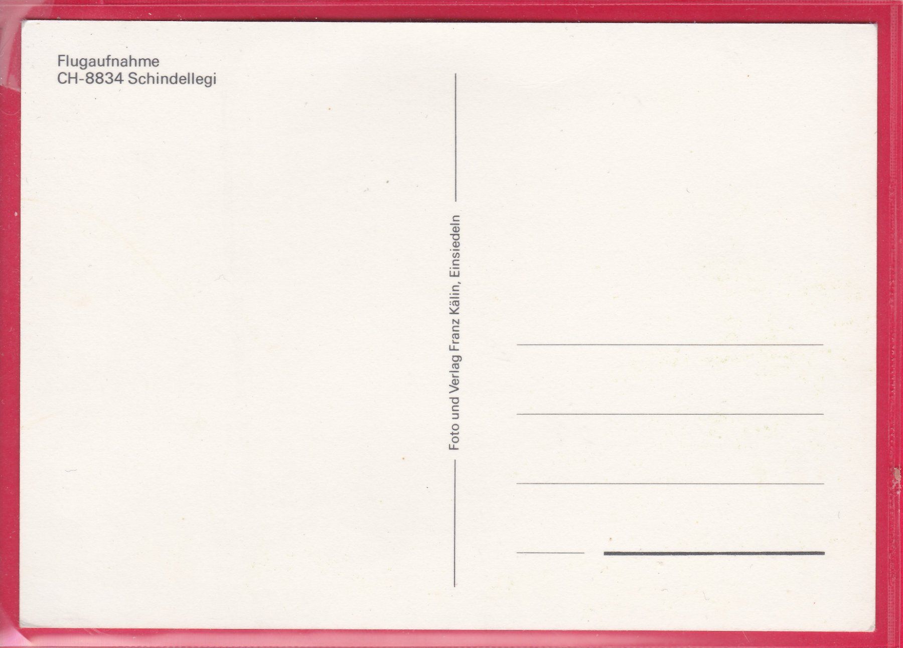 Cartoline postali: FLUGAUFNAHME, SCHINDELLEGI – Usato da Oberrieden venduto da Gebirgsstelze 1