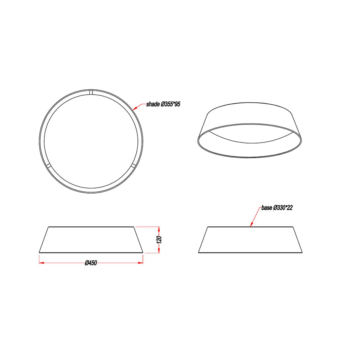 Lampadari & plafoniere: LED Deckenleuchte, Schwarz, 45 cm Ø – Nuovo (secondo la descrizione) da Kreuzlingen venduto da Smart-Light 3