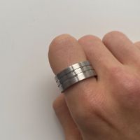 XENOX Edelstahl Ring Silberne Band