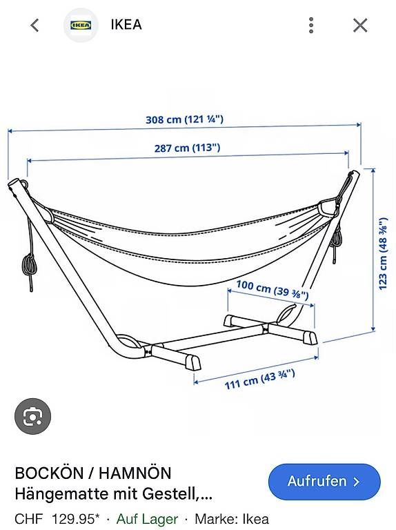 Amache: Hängematte von IKEA – Usato da Basel venduto da Skradno 2