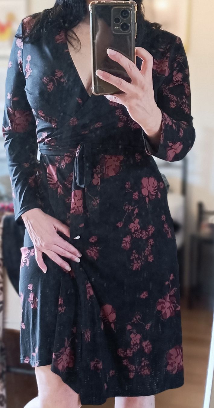 Mango Vestiti: Mango Wickelkleid, Herbstmuster, Gr. M – Usato da Zürich venduto da salsera44 1