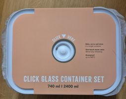 Click Glass Container Set 740 ml und 2400 ml neu
