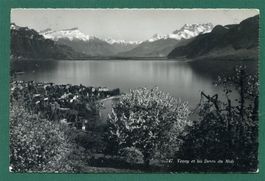 Vevey et les Dents du Midi, 1954, gelaufen