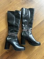 Stiefel Schwarz Strasssteine Gr 38 wie neu