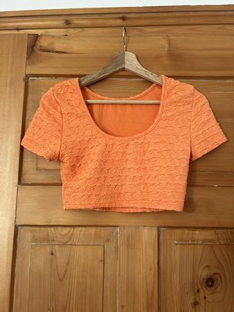 Sommerliches Crop Top, Orange, Grösse S