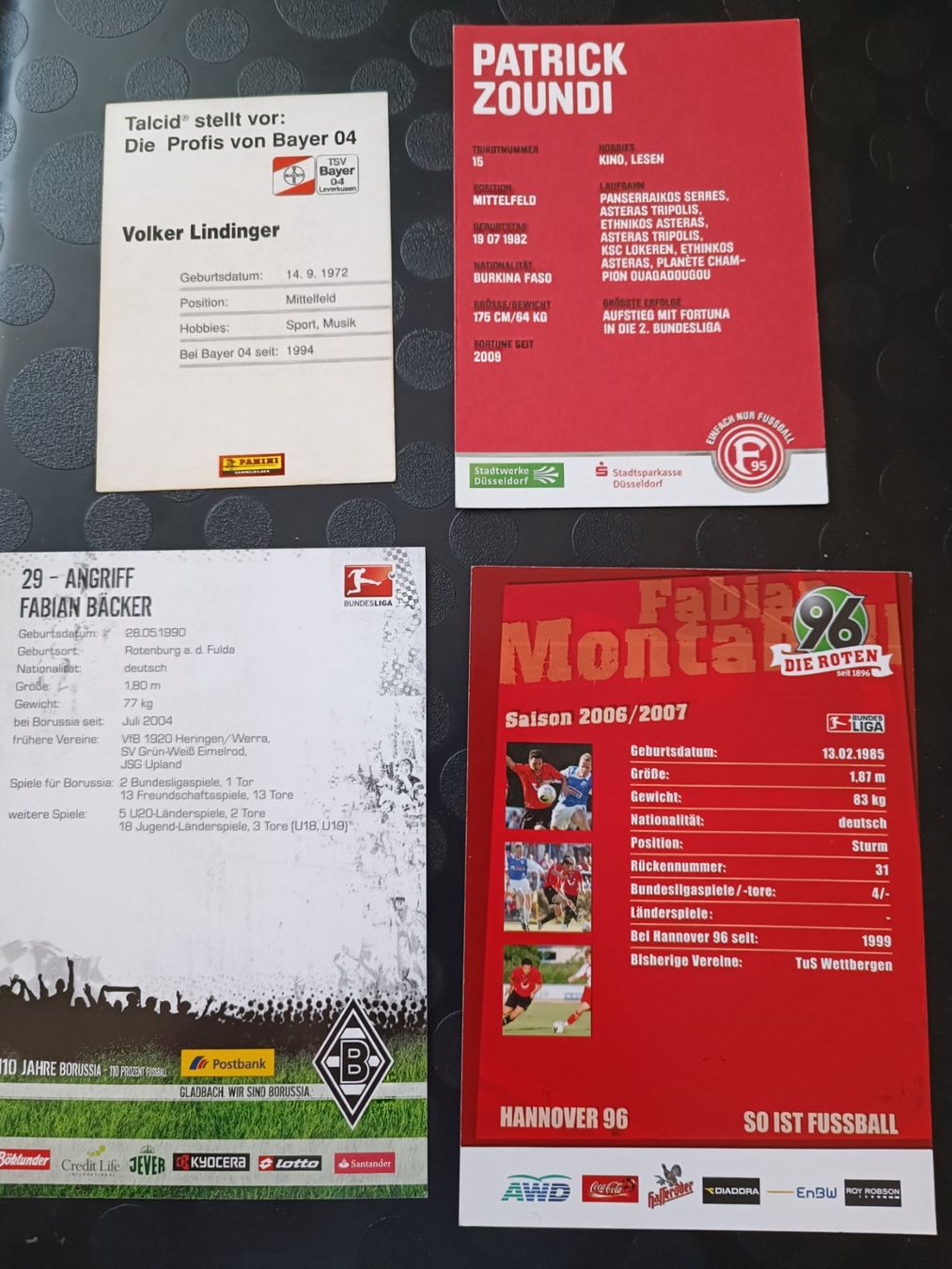 Autografi: Bundesliga - Handsigniert - 4er Set – Usato da Menziken venduto da Artographs 1