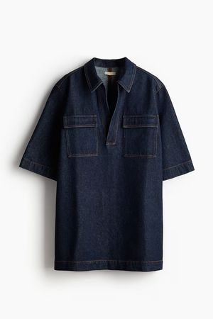 H&M Denim Mini Kleid weit geschnitten Gr. S in dunkelblau