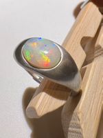 Ring Australischer Crystal-Opal+Silber, variable Grösse
