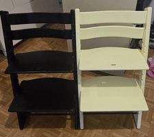 2x Stokke Tripp Trapp Hochstühle (Schwarz & Hellgelb) – gute