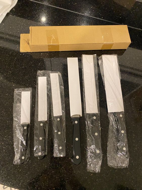 Lot De 5 Couteaux De Cuisine Tupperware Mastro - Acier Inoxydable Allemand - Neuf Dans Sa Boîte