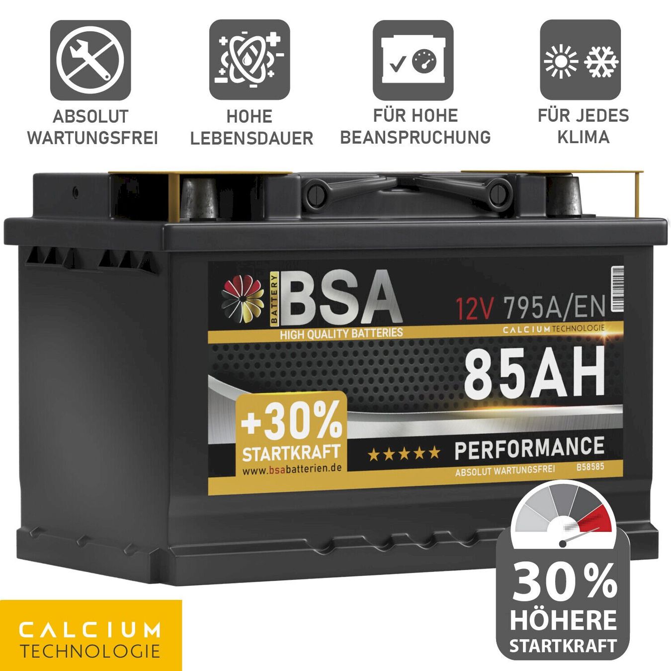 Batterien: BSA Autobatterie 12V 85Ah – Neu und originalverpackt aus Bottighofen von zaap 1