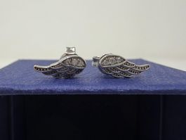 Zauberhafte Flügel Ohrstecker, Silber