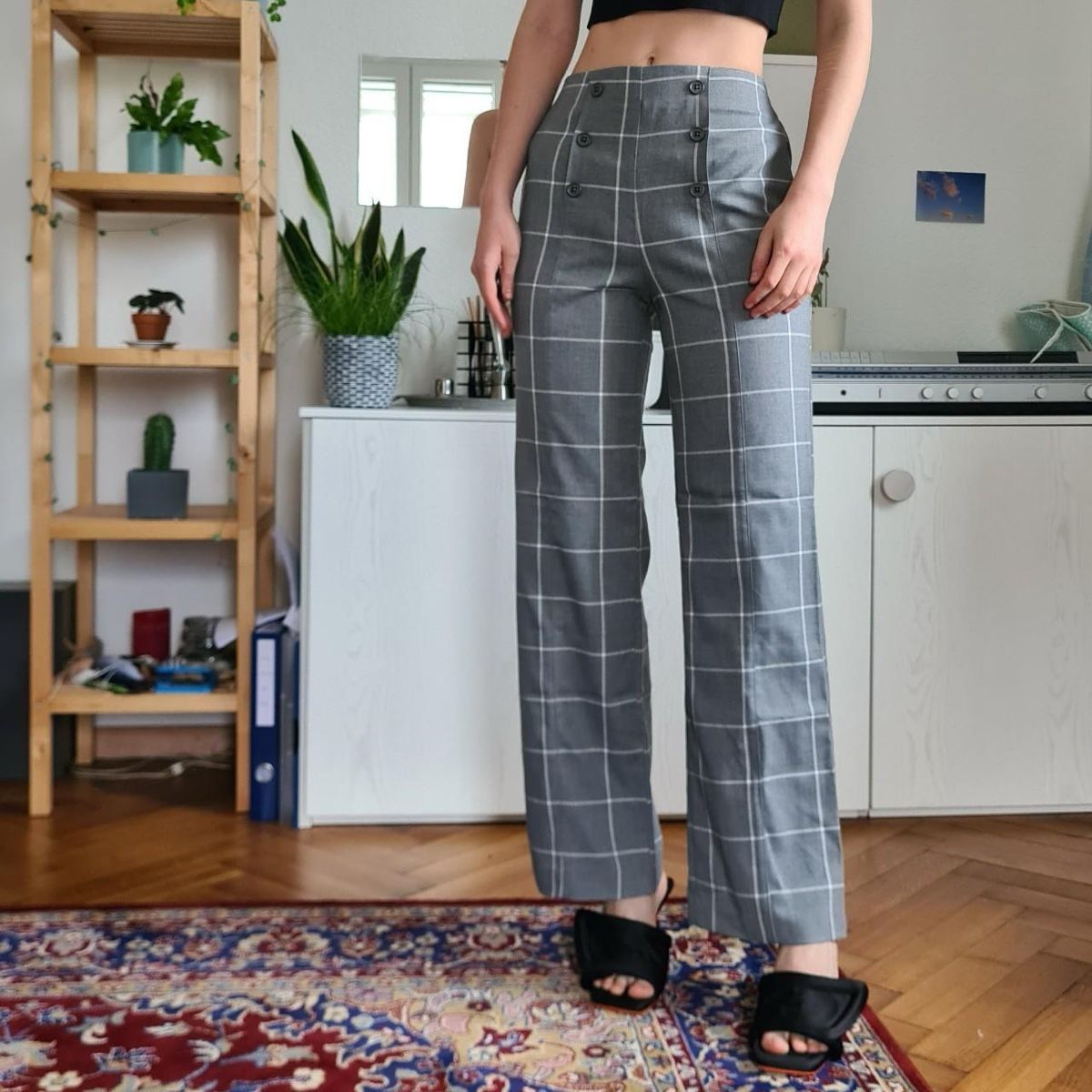 Pantaloni: Pantalon à carreaux taille haute – Usato da Péry venduto da bys_k95b