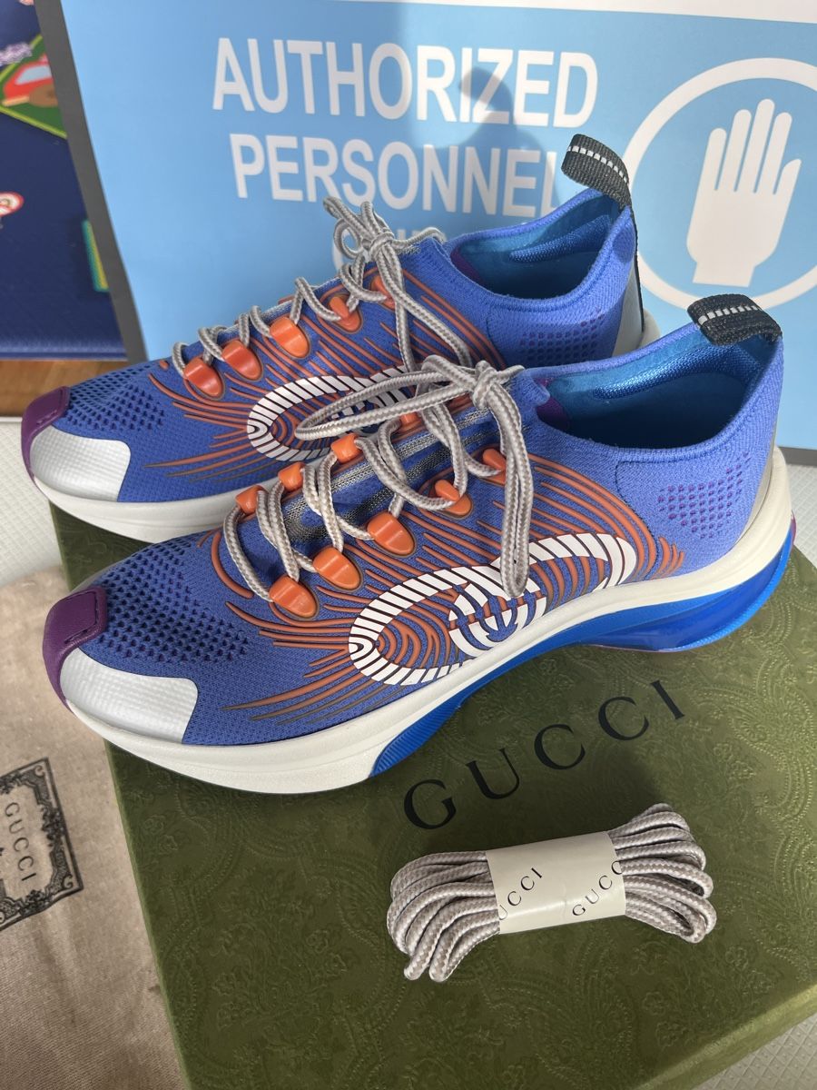 Gucci Scarpe da uomo: Gucci Monogram Sneakers Blue Orange – Nuovo e nell'imballaggio originale da Zürich venduto da Lifestyle1 3