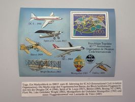 Togo Flug Markenblock
