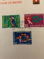 Briefmarken 3er Set "Bieler Messe" 1966  .