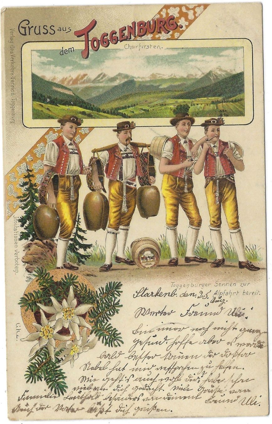 Cartoline postali: Gruss  aus  dem  TOGGENBURG – Usato da Bütschwil venduto da Jackson1A