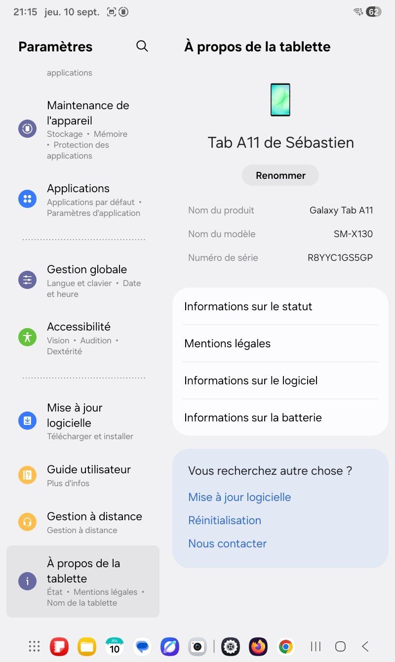 Samsung Tablet PC: Samsung Tab A11 – Usato da Aigle venduto da seb92_p 4