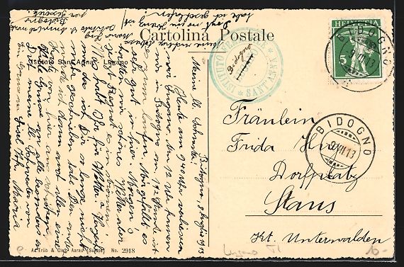 Cartoline postali: Lugano, Instituto Sant' Anna, Dormitorio – Usato da Berlin venduto da bartko-reher 1