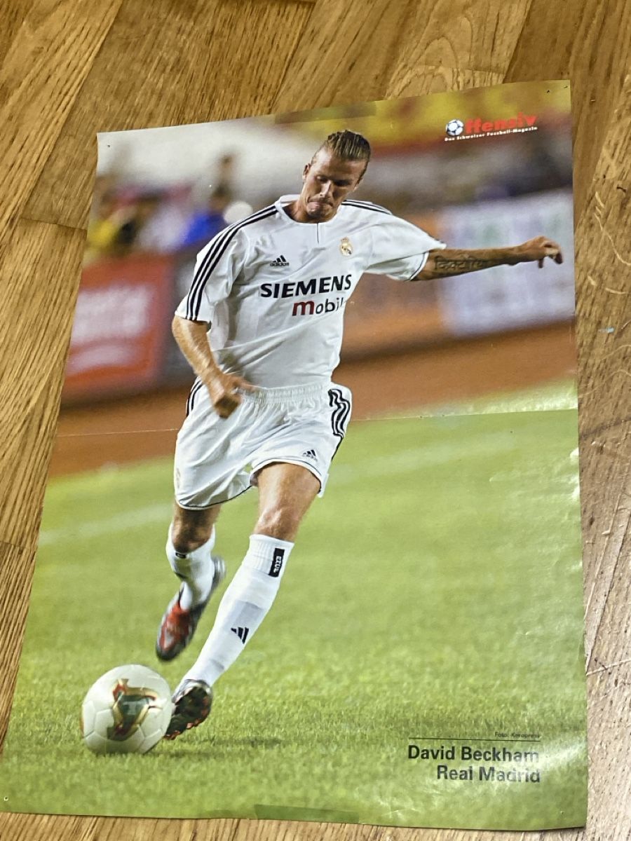 Foto & Immagini: David Beckham Real Madrid Poster aus 2004-2005 – Usato da Zürich venduto da Nala76