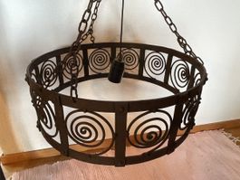 Vintage Eisen Lampe, Deckenlampe, Durchmesser 47cm Top!