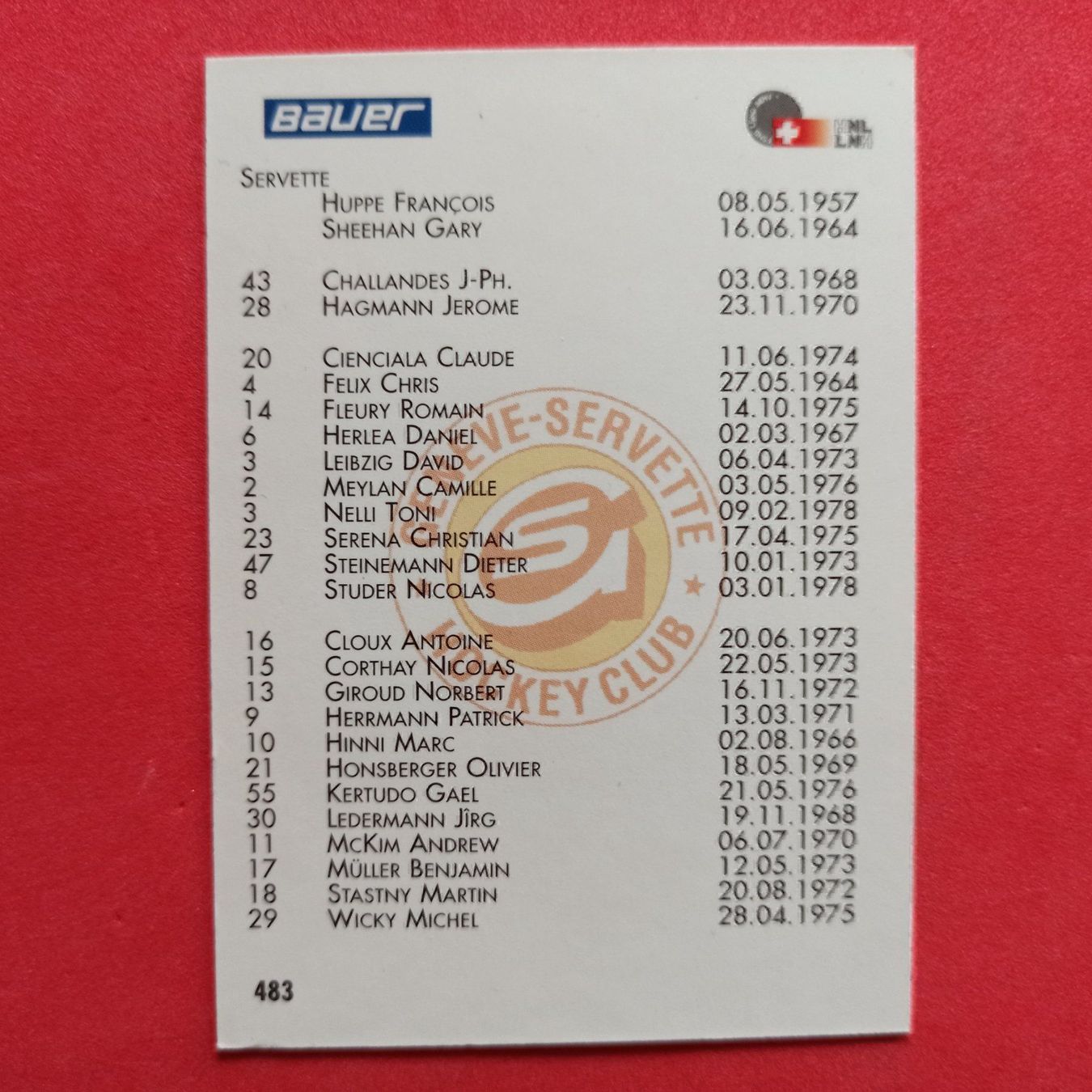 Carte collezionabili: Geneve Team Card - 1995/96 – Usato da Dübendorf venduto da kb86_MOVIE 1
