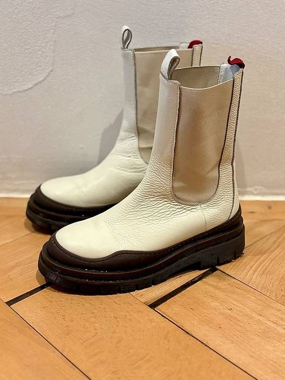 Scarpe da donna: Stylische Winter Boot, Creme/Braun, Grösse 38, Top! – Usato da Olten venduto da nad_dn2k