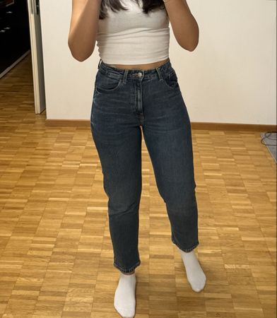 Jeans Zara Mom fit bleu foncé, taille 36