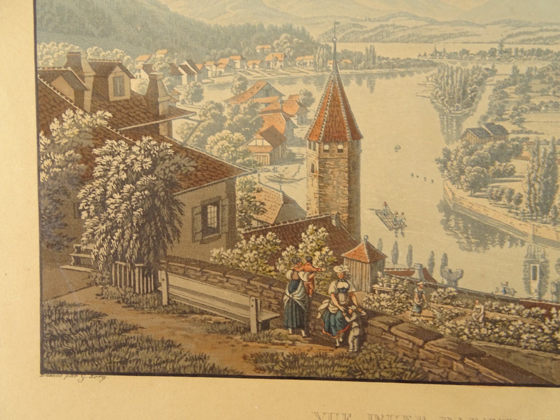 Incisioni: THUN, AQUATINTA UM 1840 – Usato da Grüningen venduto da Kartensammler 3
