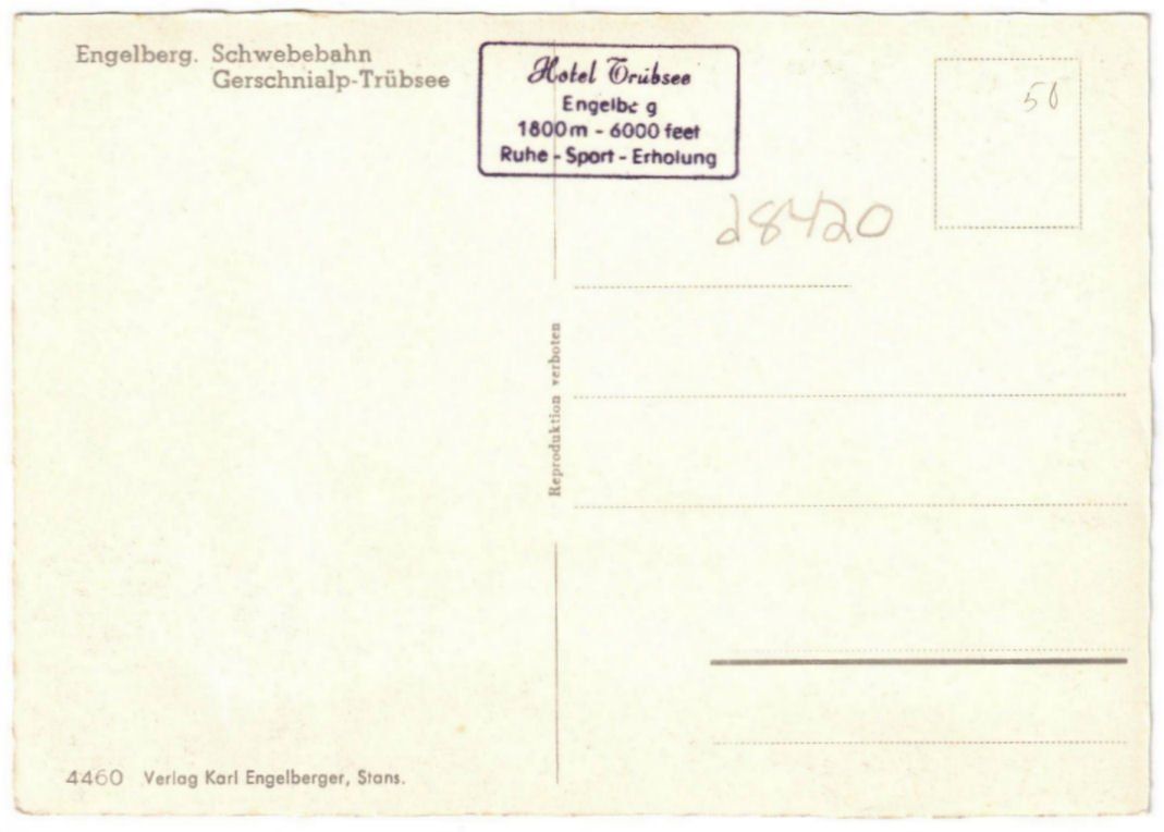 Cartoline postali: Engelberg - Luftseilbahn Gerschnialp--Trübsee – Usato da Binningen venduto da Mountainrider 1