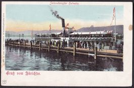 Zürichsee Salondampfer "Helvetia" am Landungssteg