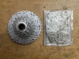 Kassette Shimano XT CS-M771 + XT CN-HG95 Kette (10fach)