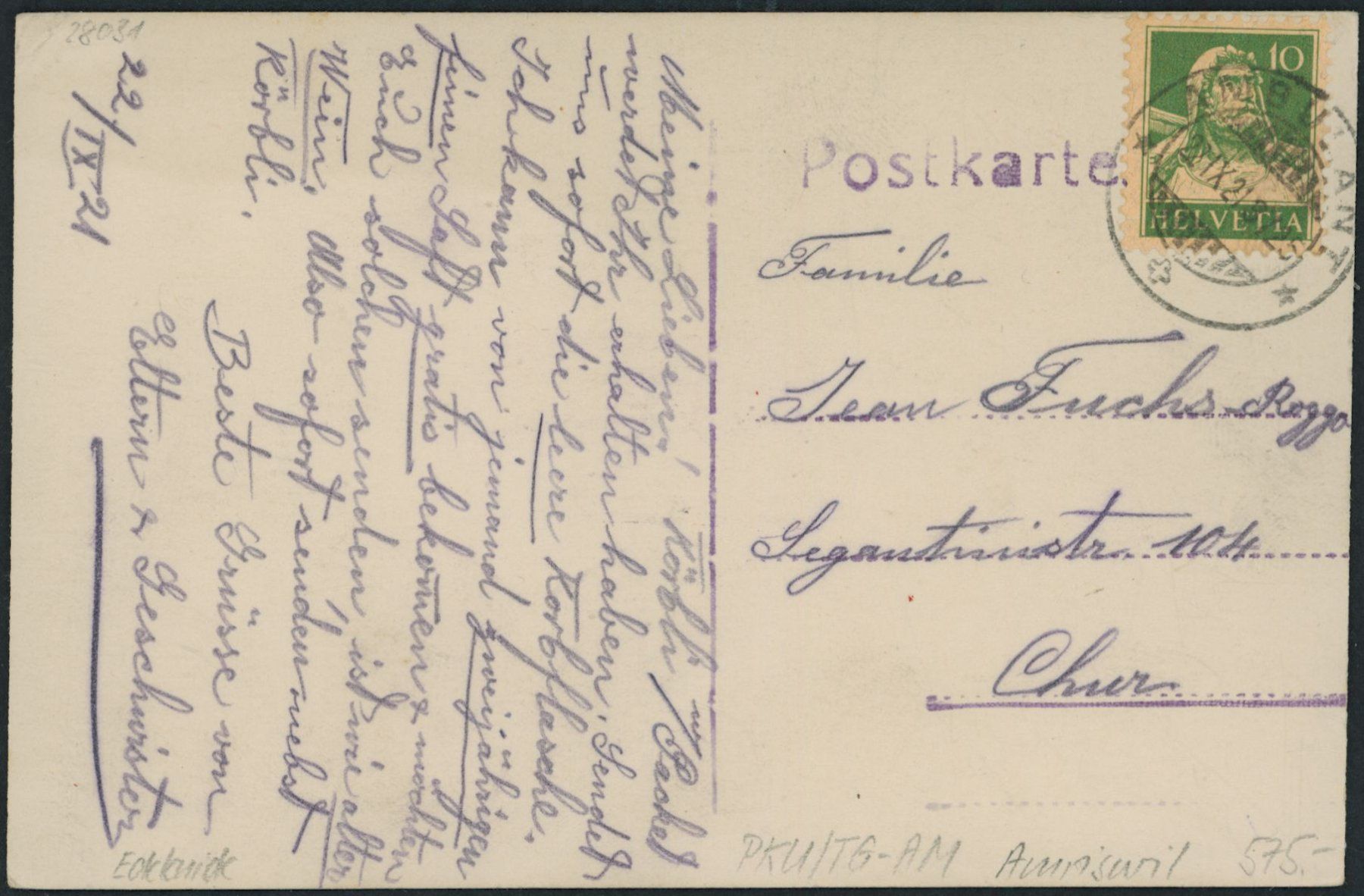Cartoline postali: TG  Amriswil - Postkutsche – Usato da Schindellegi venduto da leecollect 1