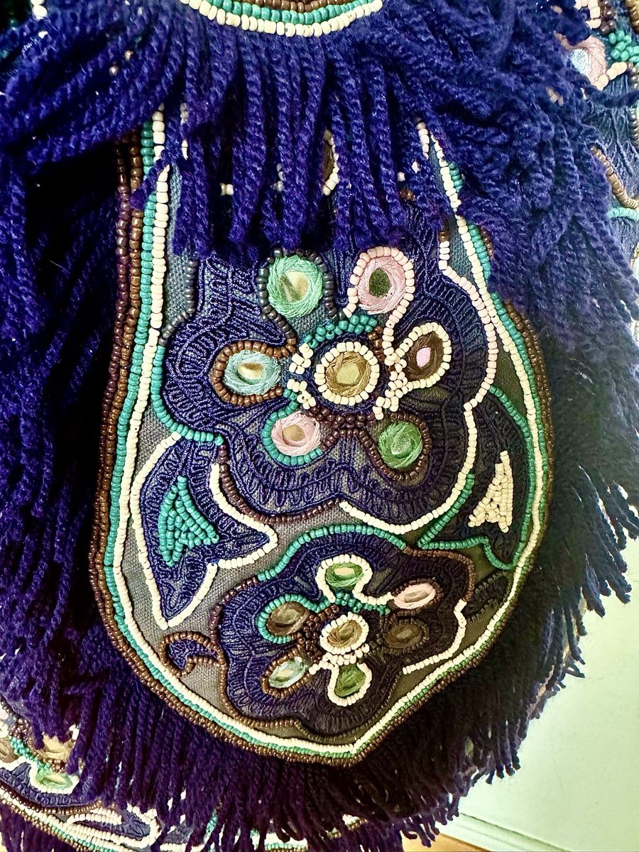 Borse da donna: Handtasche Antik Batik dunkelblau Fransen und Perlen – Nuovo (secondo la descrizione) da Kilchberg ZH venduto da Suisse500 2