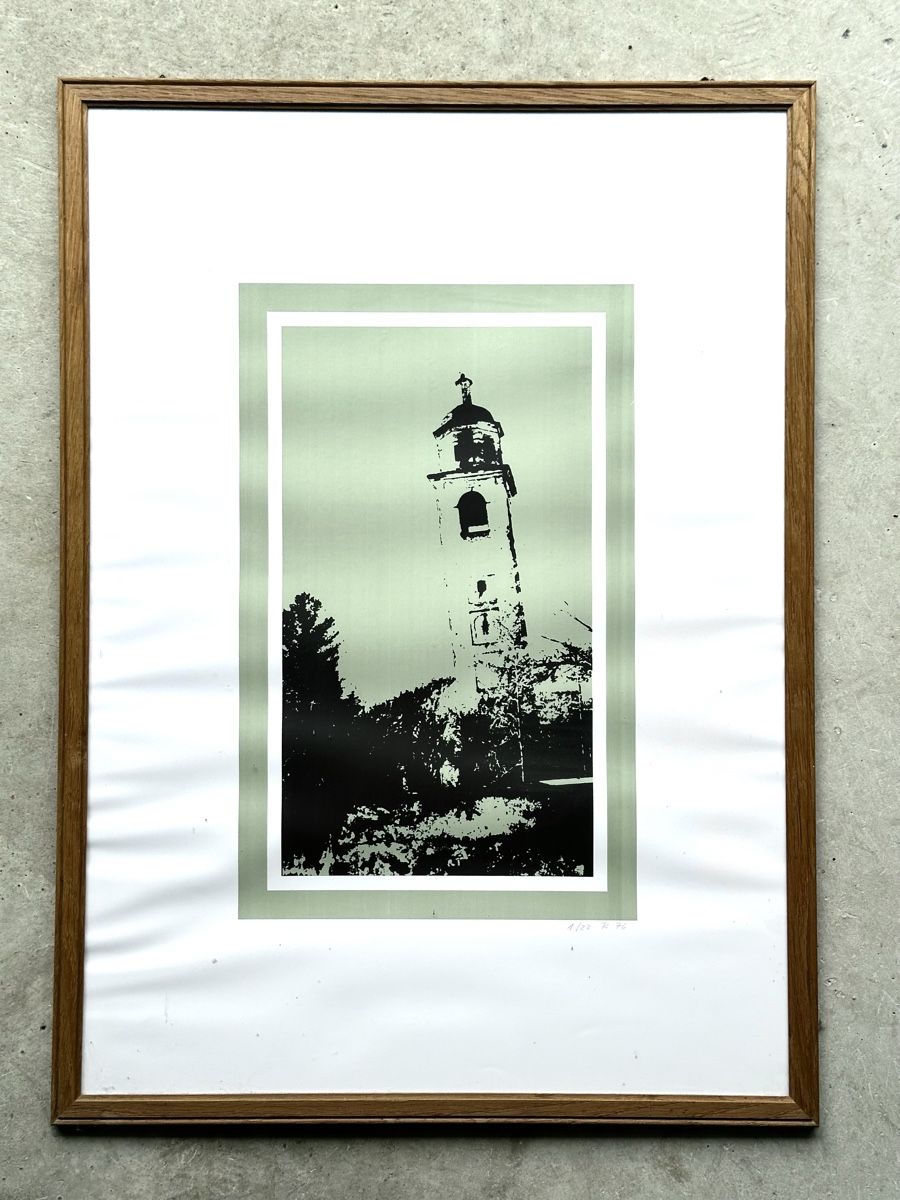 Grafiken & Lithographien: Limitierte Lithographie des Schiefen Turms von St. Moritz – Gebraucht aus Ebnat-Kappel von BoutiqueBijoux