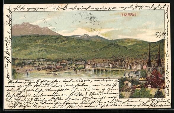 Cartes postales: sign. Arpad Basch: Luzern, Blick auf die – D'occasion à Berlin par bartko-reher