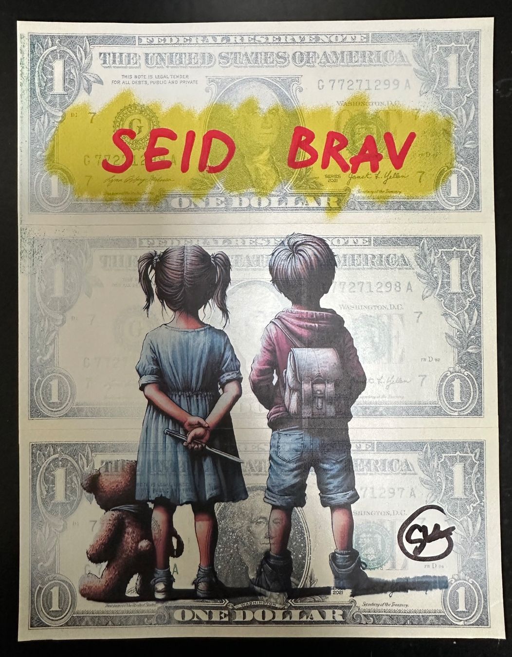 Banconote: SMG: Kinder - Seid Brav, Geldkunst, Echte Dollars, UNIKAT – Nuovo (secondo la descrizione) da Meilen venduto da Smgdesign 3