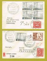 2 Kleinbriefe LUNABA 1951 mit Strafporto