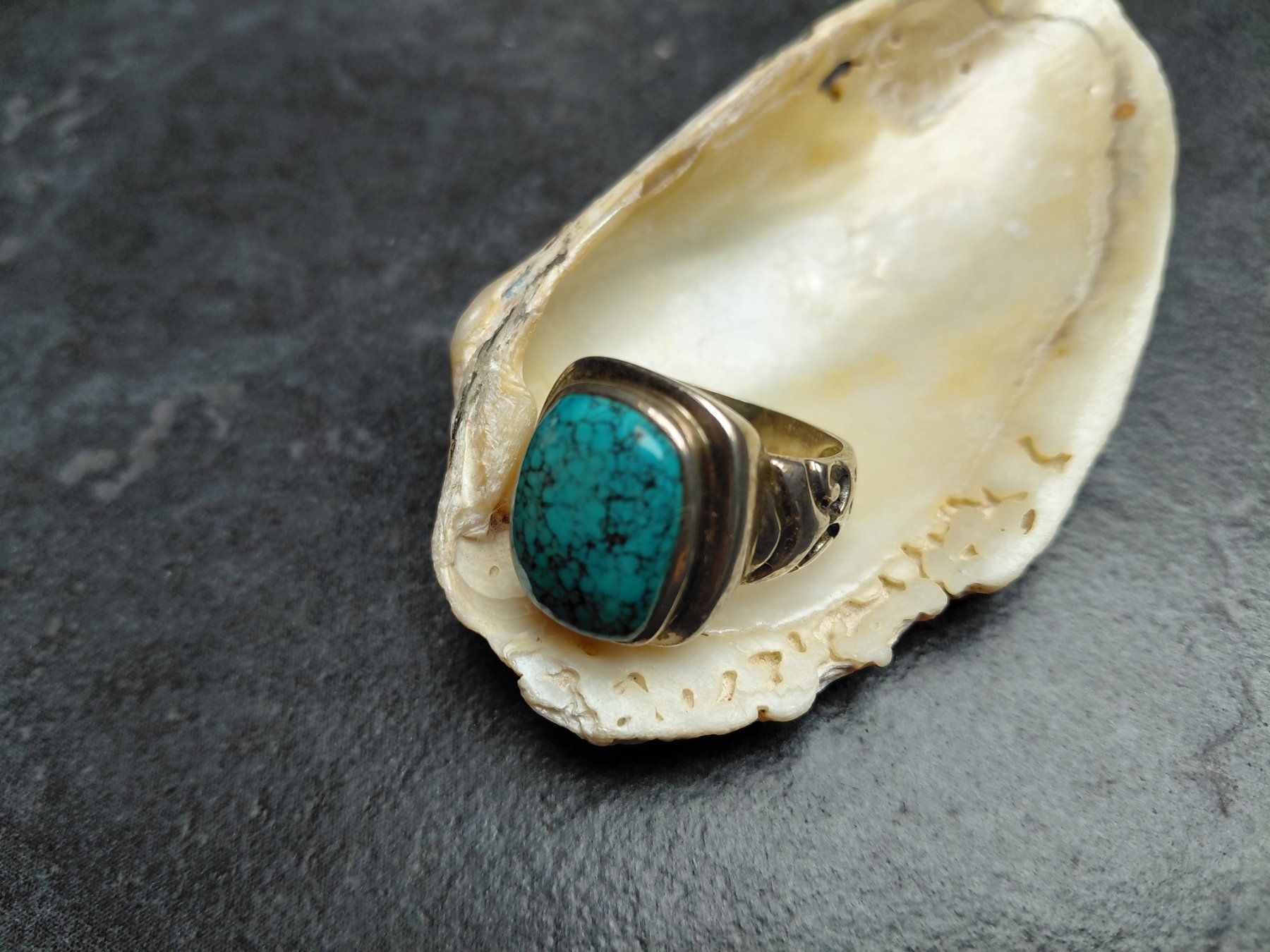 Anelli: Bague avec grosse turquoise – Nuovo (secondo la descrizione) da Boussens venduto da mgerma54
