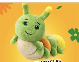 Peluche COOP chenille verte multicolore 
