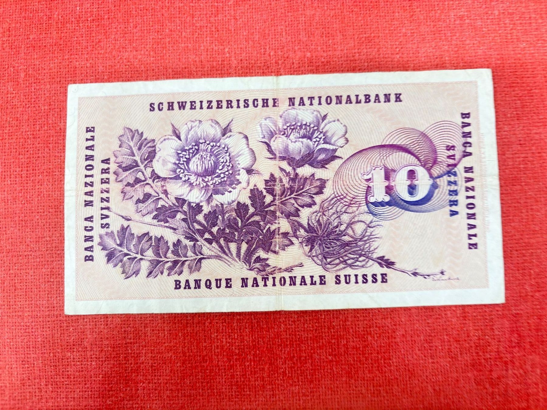 Banconote: 10 Franken Banknote 1974 gebraucht – Usato da Ormalingen venduto da digital09 1