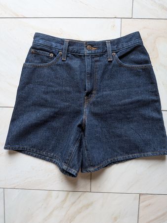 Damen Shorts High-waist dark-blue denim