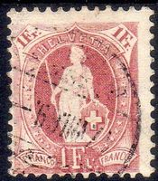 STEHENDE HELVETIA 71A 1FR  GESTEMPELT ERHALT SIEHE SCAN H33