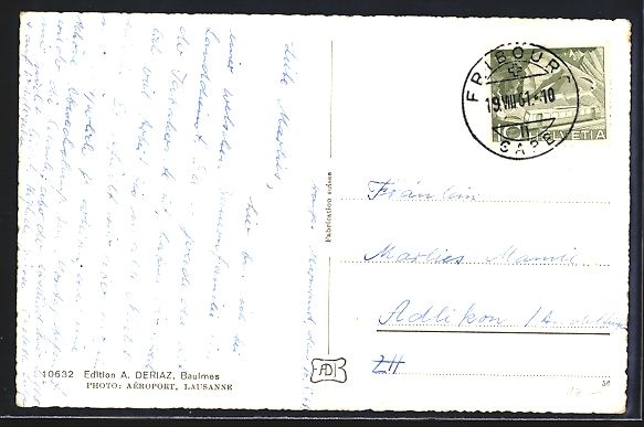 Cartoline postali: AK Granges-Marnand, Vue aérienne, 1961 – Usato da Berlin venduto da bartko-reher 1