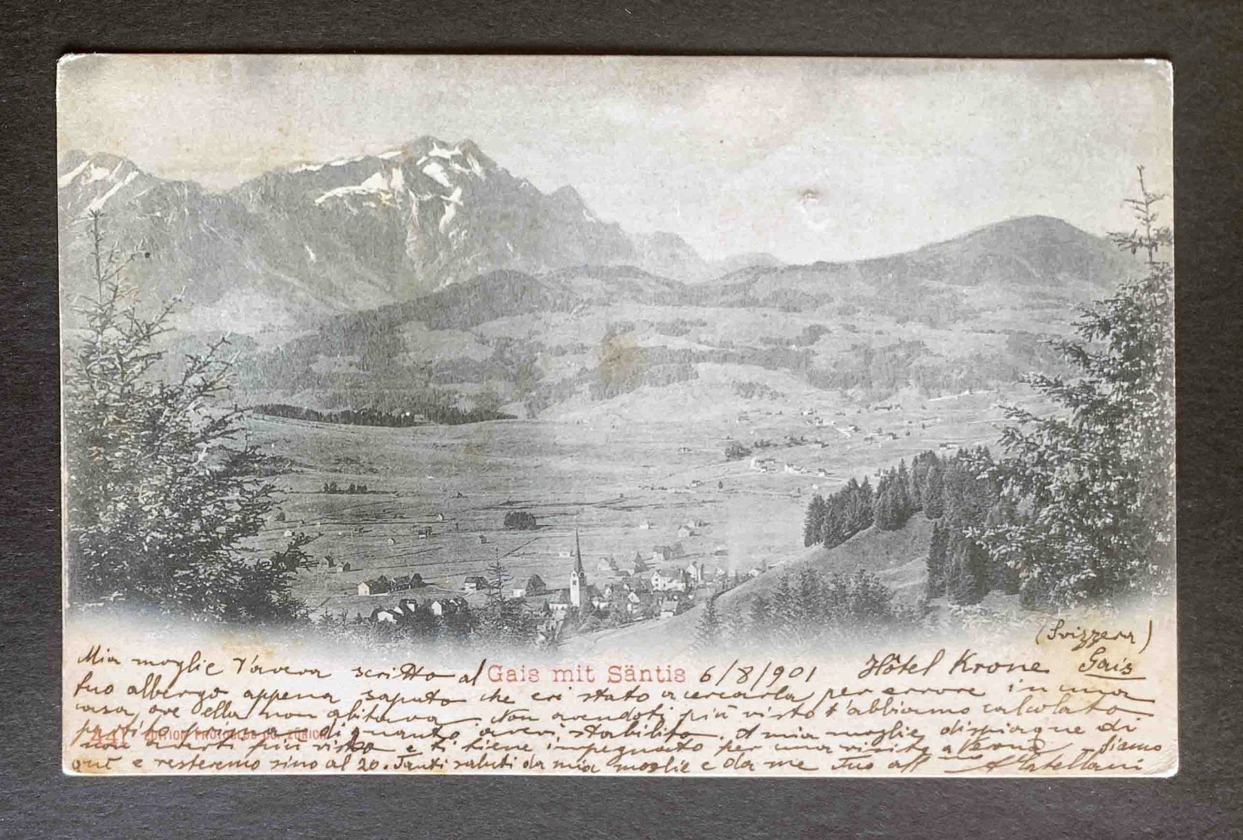 Cartoline postali: AK Gais mit Säntis – Usato da Goldau venduto da artelier1